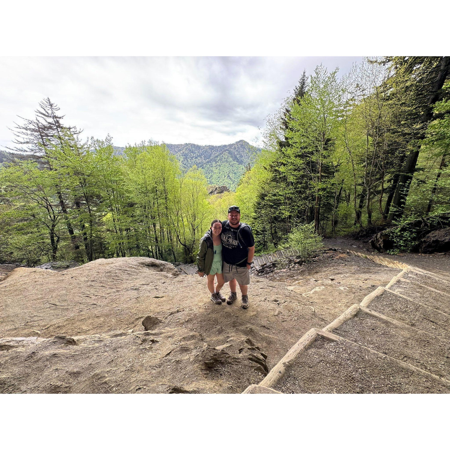 Our Alum Cave Trail to Mt. Leconte hike! We were pregnant here and didn't know yet!