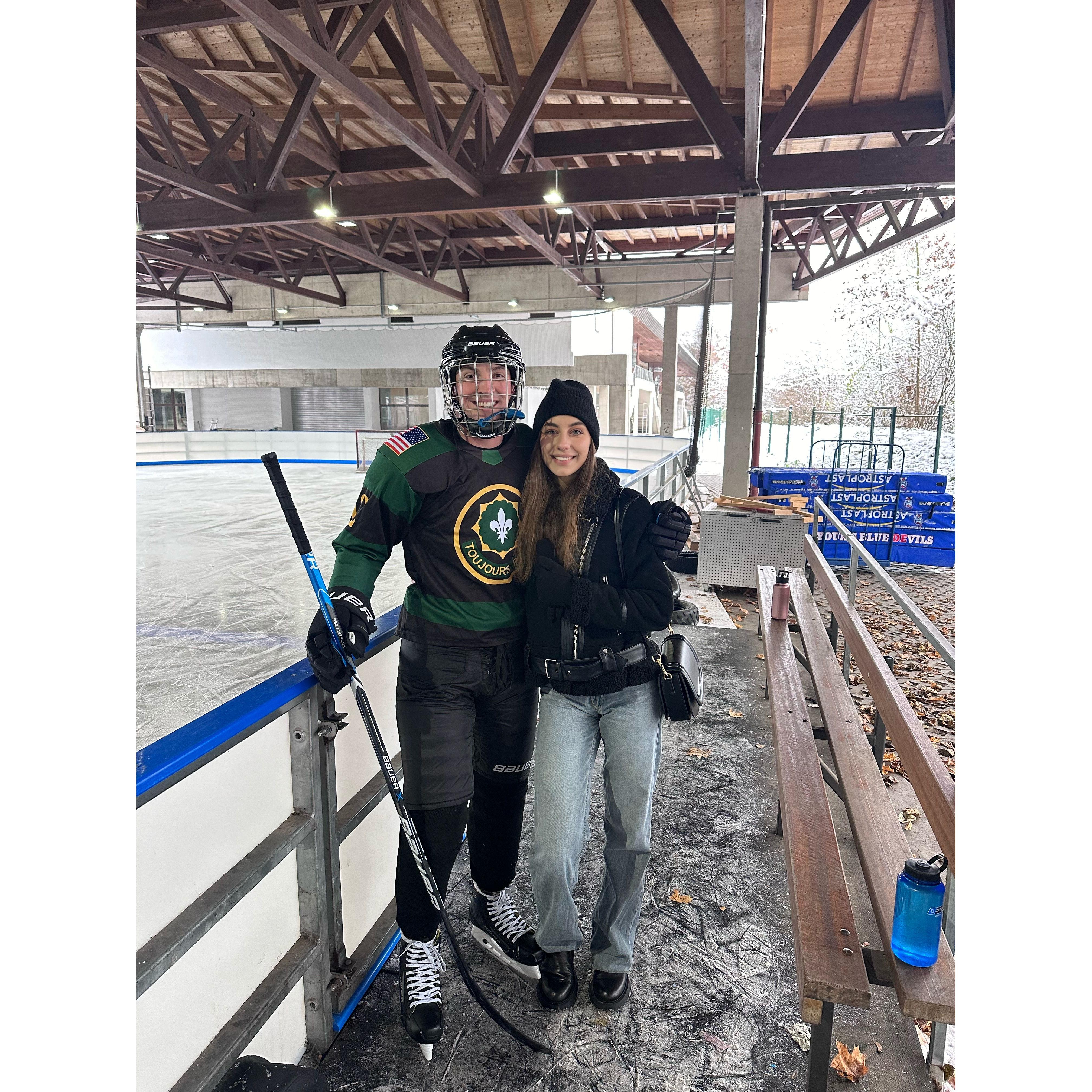 December 03, 2023 At a hockey game in Weiden in der Oberpfalz.