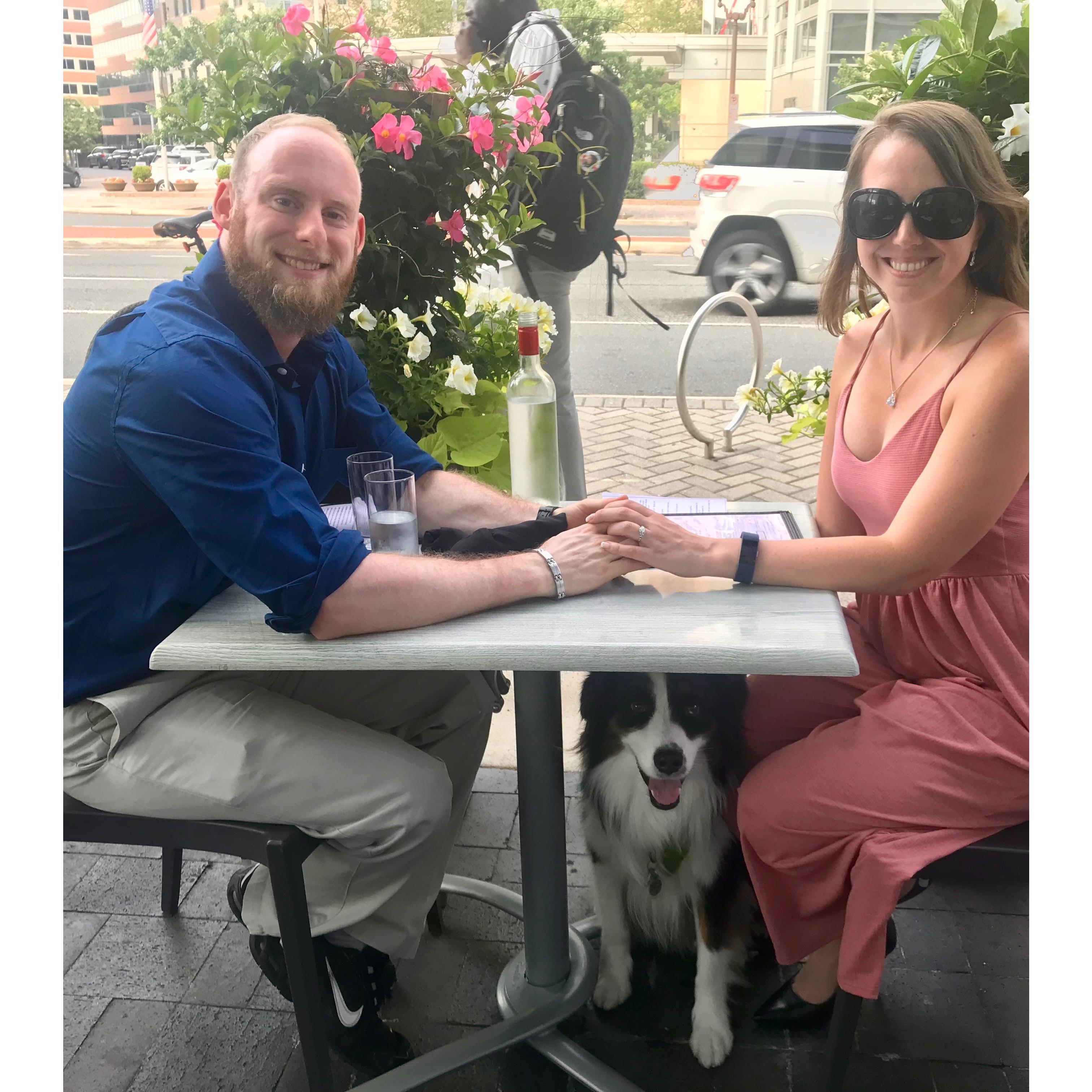 Celebrating in DC: the day she said "yes".