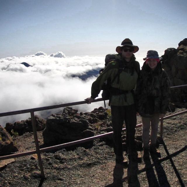 On top of Haleakala on our backpacking trip in 2015