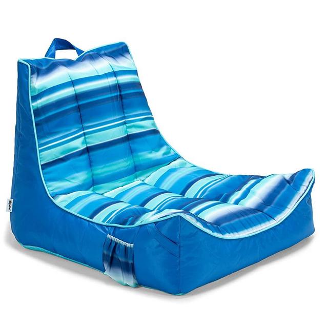 Big Joe Meash Captain's Chair Float, Blurred Stripe Blue