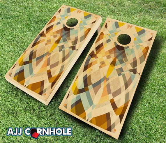 Retro Stained Color Me Cornhole Set with Bags