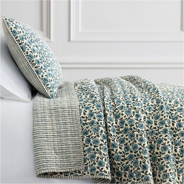 Laney Floral Quilt Full/Queen, Chambray