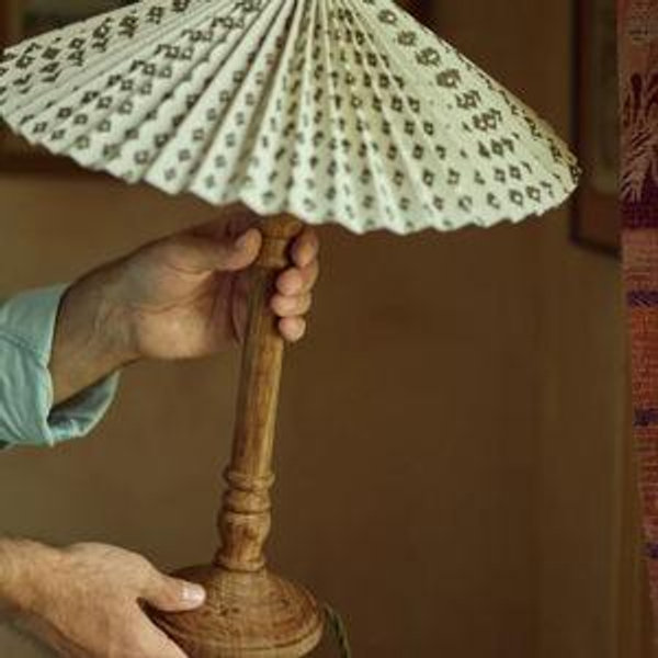 Nora Pleated Lampshade - Large, Ditsy Olive