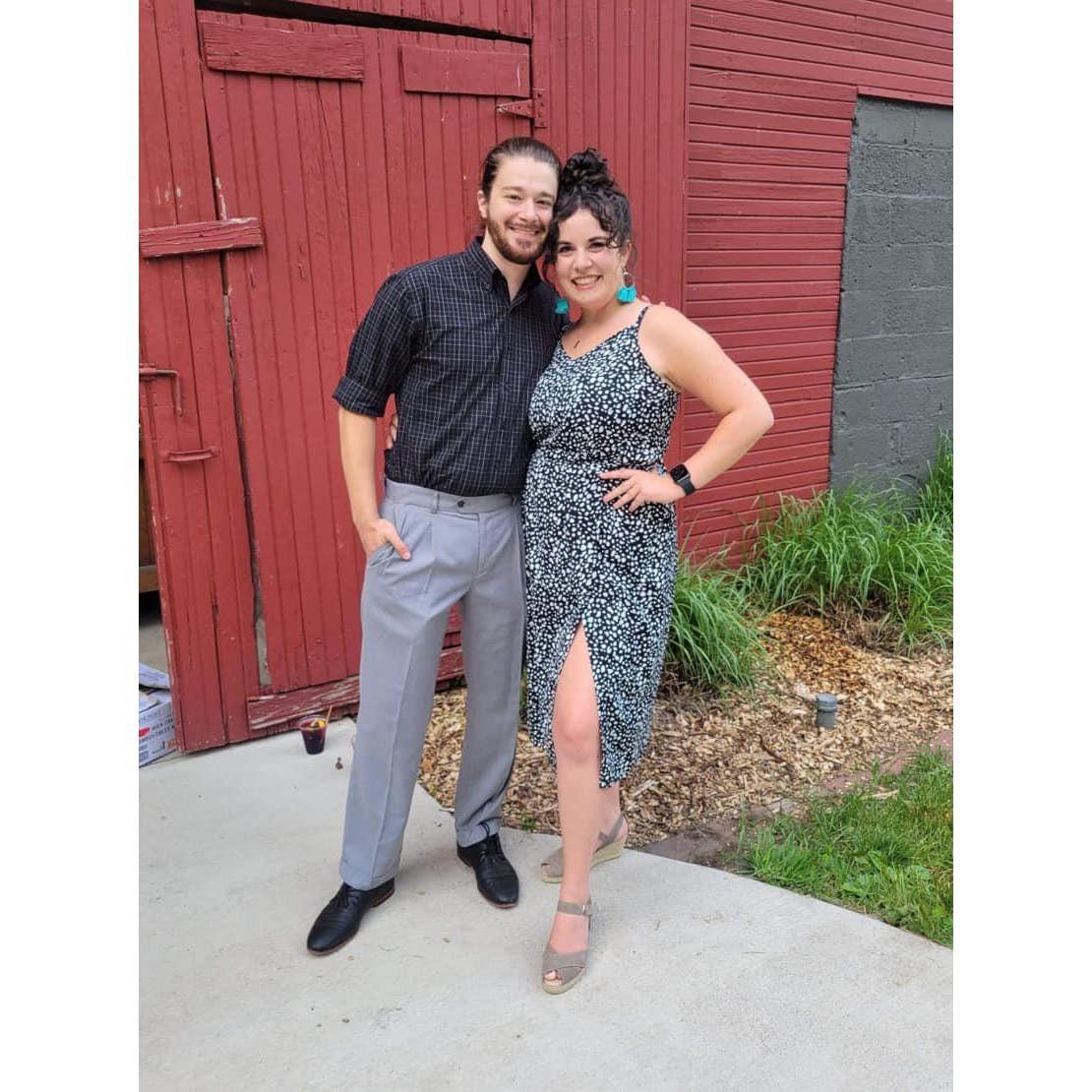 At the wedding of Olivia's college friends, Matthew and Ming, in 2022