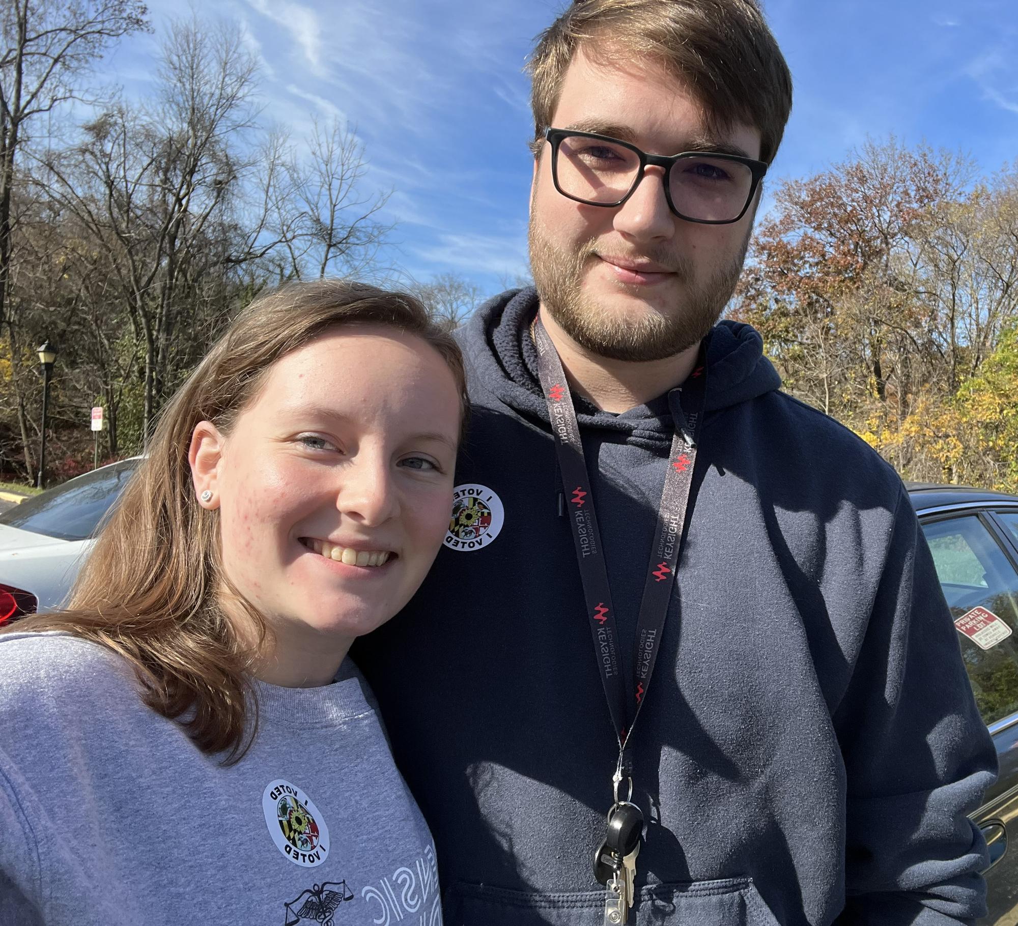 Jacob and Alianna after voting for the first time in MD after moving!