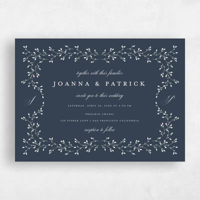 Blue Landscape Wedding Invitation - Ginevra Classic
