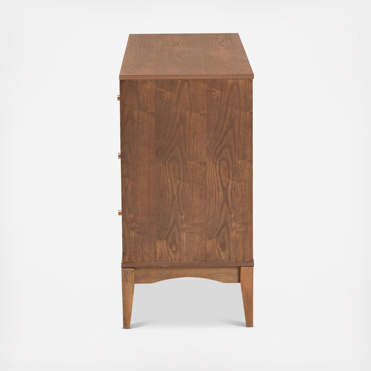 baxton studio landis mid-century modern 6-drawer dresser reviews Baxton Studio Landis Mid-Century Modern Ash Walnut Finished Wood 6-Drawer  Dresser