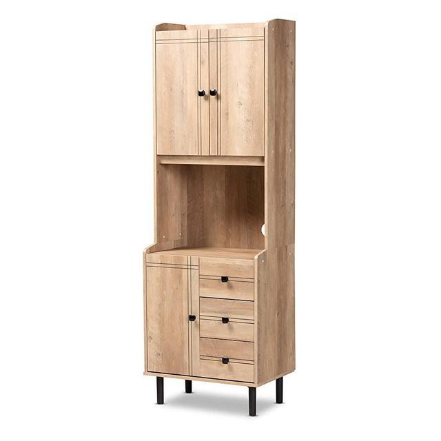 Baxton Studio 182-11282-AMZ Kitchen Storages, Oak/Black
