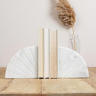 Deco Arched Marble Bookend, Set of 2