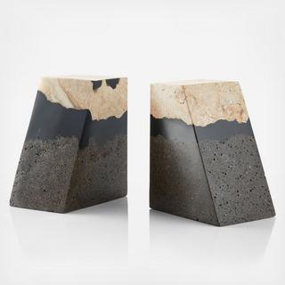 Lava Resin Stone Bookends, Set of 2