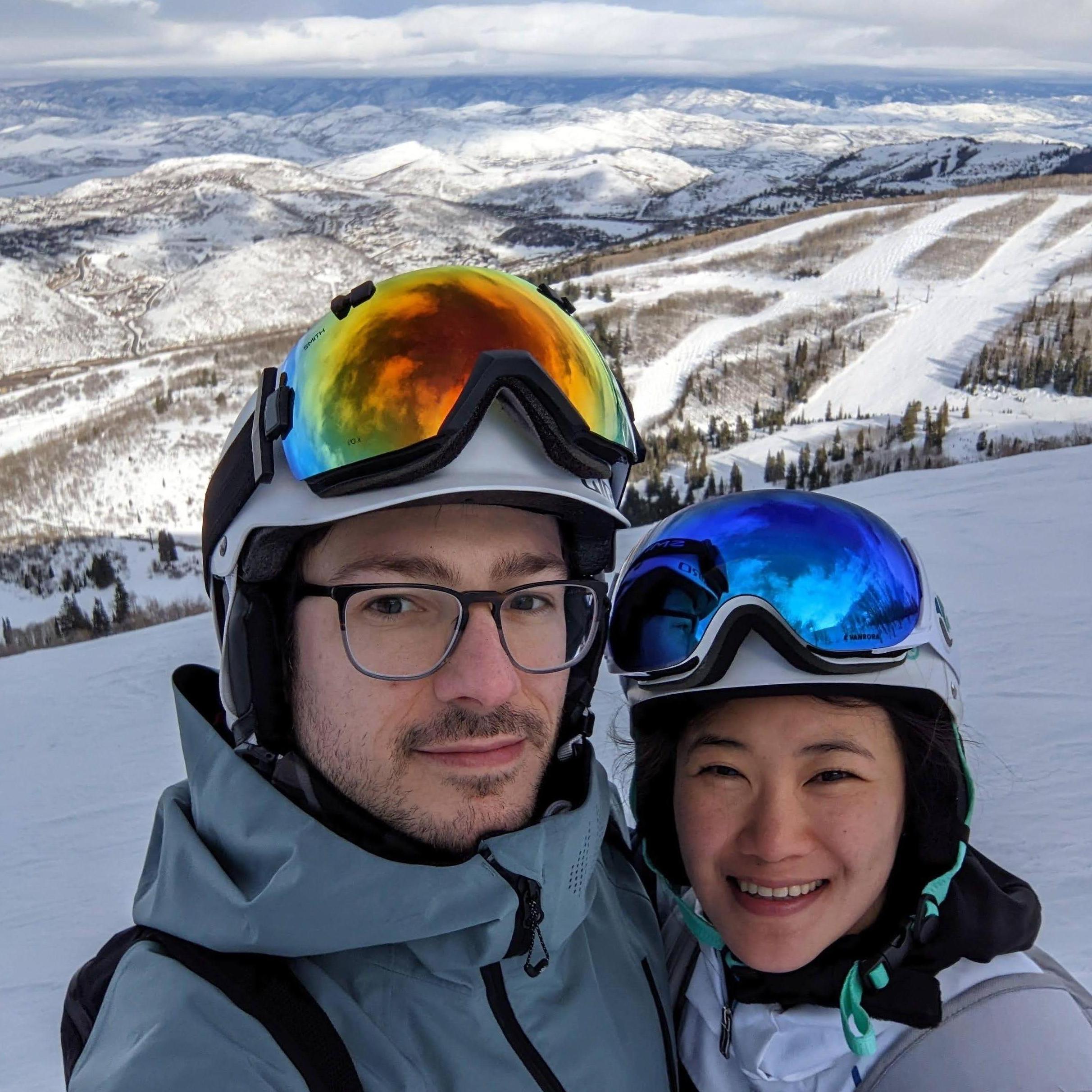 Snowboarding! 
David taught Su Qian how to board!