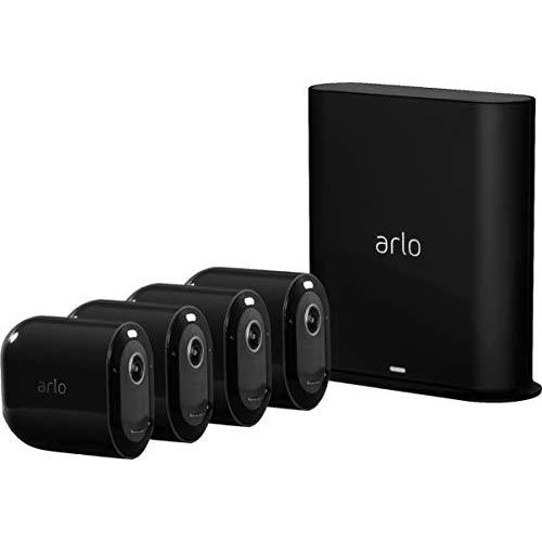 Arlo Pro 3 - Wire-Free Security 4 Camera System | 2K with HDR, Indoor/Outdoor, Color Night Vision, Spotlight, 160° View, 2-Way Audio, Siren | Compatible with Alexa | (VMS4440B)