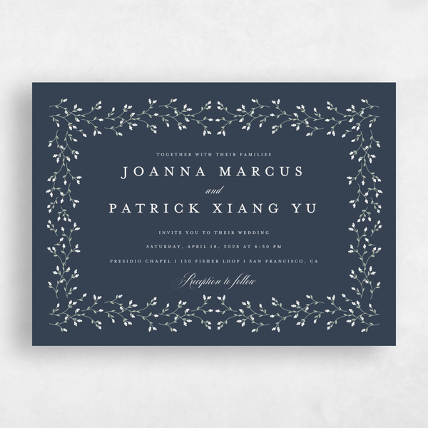 Ginevra Classic | Grayed Navy | Zola Wedding Invitations