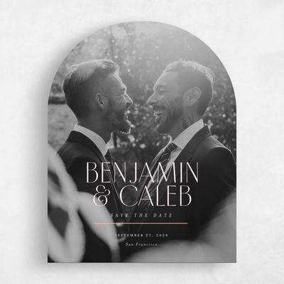 Lightest Blush, Pink Wedding Save the Date - Mendoza Portrait