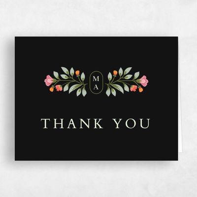 Black Boho Wedding Thank You - Blume Landscape