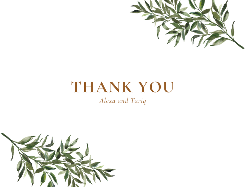 Keely Landscape | White | Zola Thank You Cards