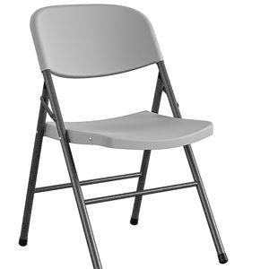 Cosco Gray Commercial Standard Metal Folding Chair (Indoor or Outdoor)