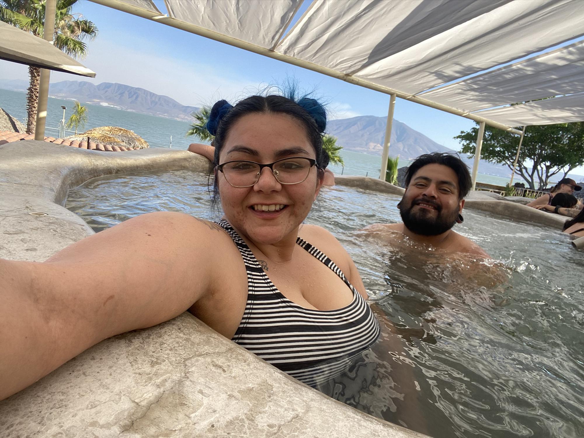 Enjoying the natural waters at San Juan Cosala