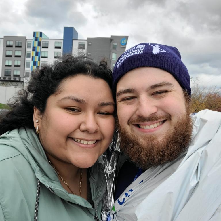The only picture we have together at Richard's first Marathon.
