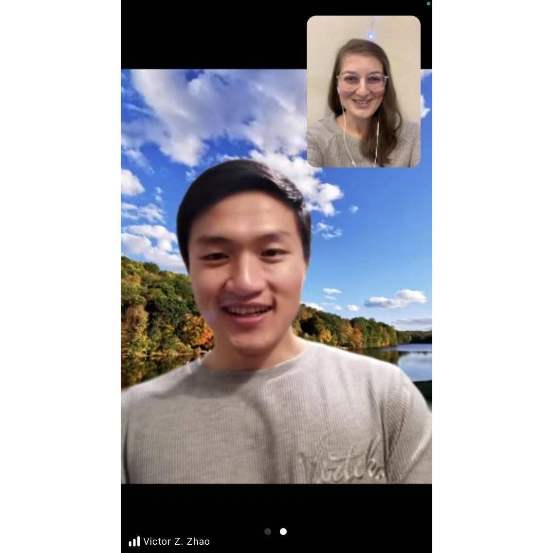 VV's second video chat - shirt matched unplanned, again!