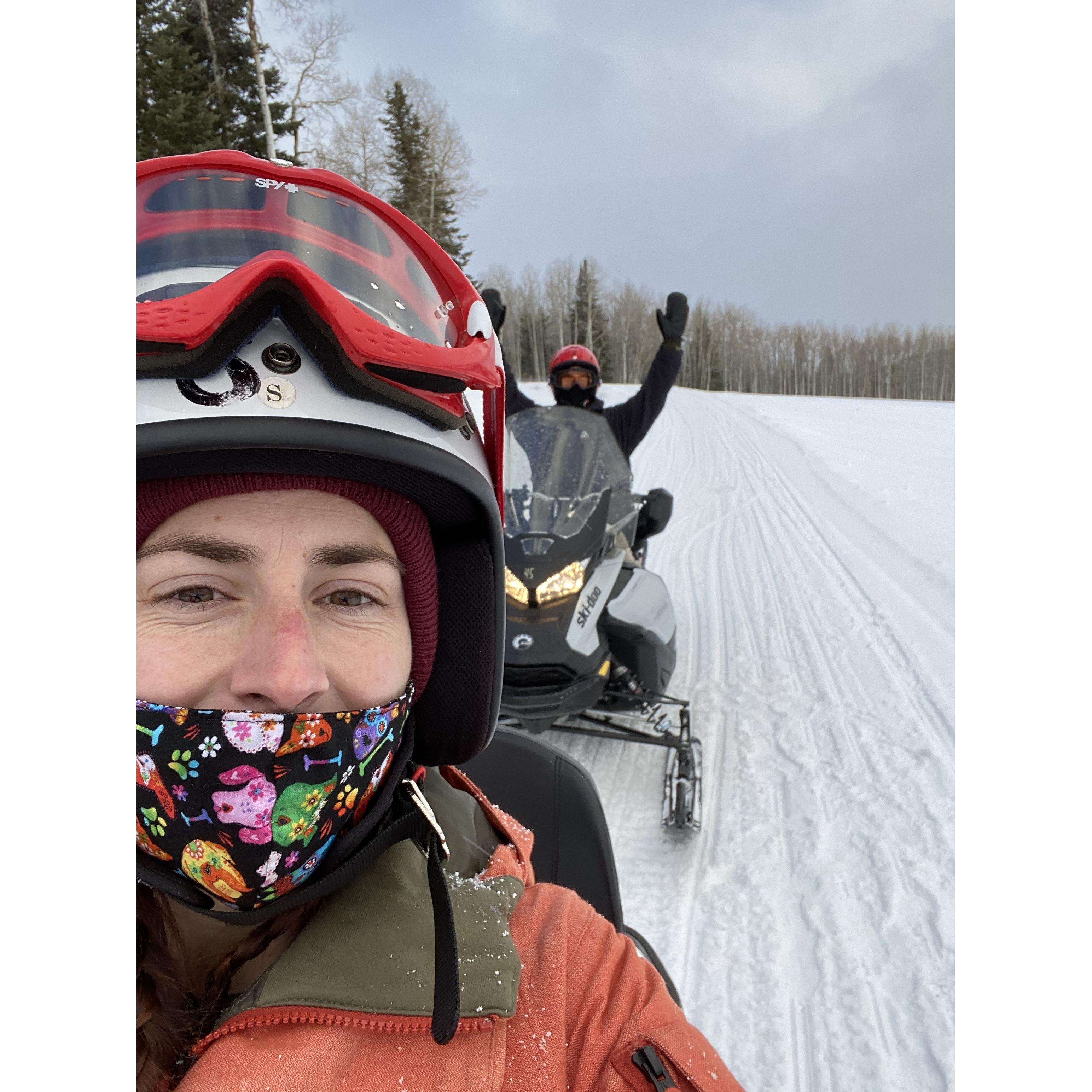 First time snowmobiling!