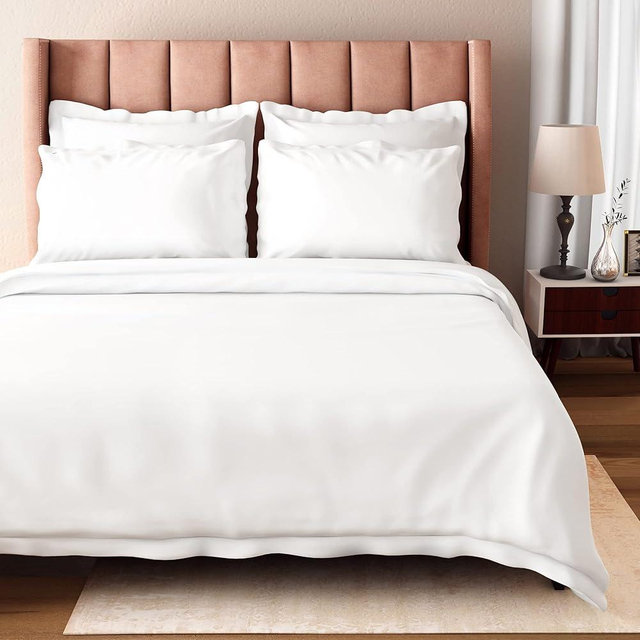 BIOWEAVES 100% Organic Cotton King Duvet Cover Set, 3-Piece, 300 Thread Count Sateen Weave GOTS Certified Comforter Cover with Buttoned Closure and 2 Pillow Shams – White, 104x90 inches