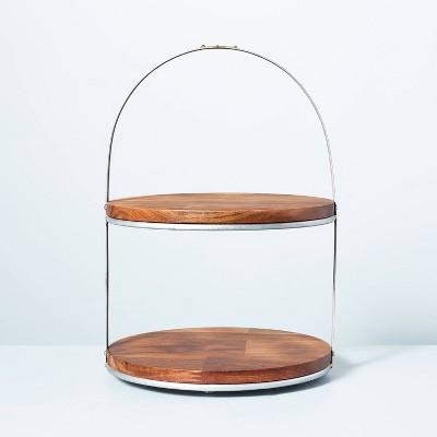 2-Tier Wood & Metal Cake Stand - Hearth & Hand™ with Magnolia