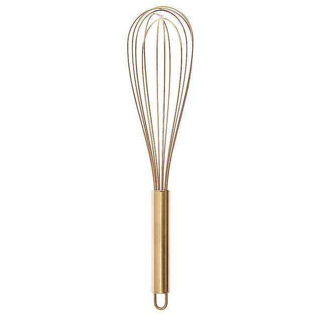 Stainless Steel Whisk Heavy Duty - Gold Metal Kitchen Whisking Tool for Cooking, and Baking - 11.75" Wire Whip
