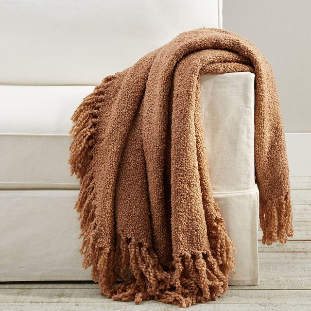 Dreamy Fringe Throw, 50 x 60", Camel