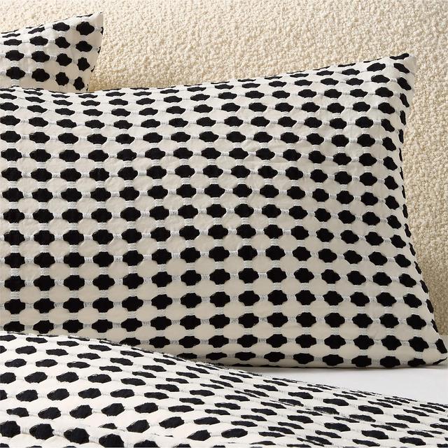 Estela Black and White Organic Cotton King Pillow Shams Set of 2