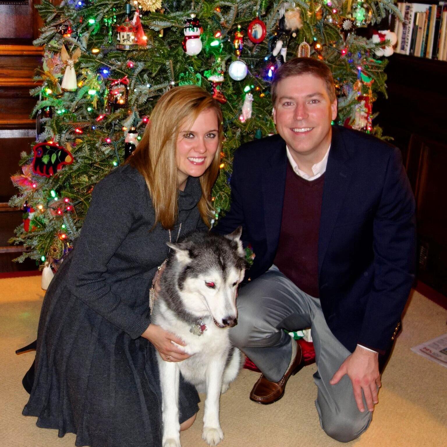 First Christmas together... Chloe did not cooperate for this photo!