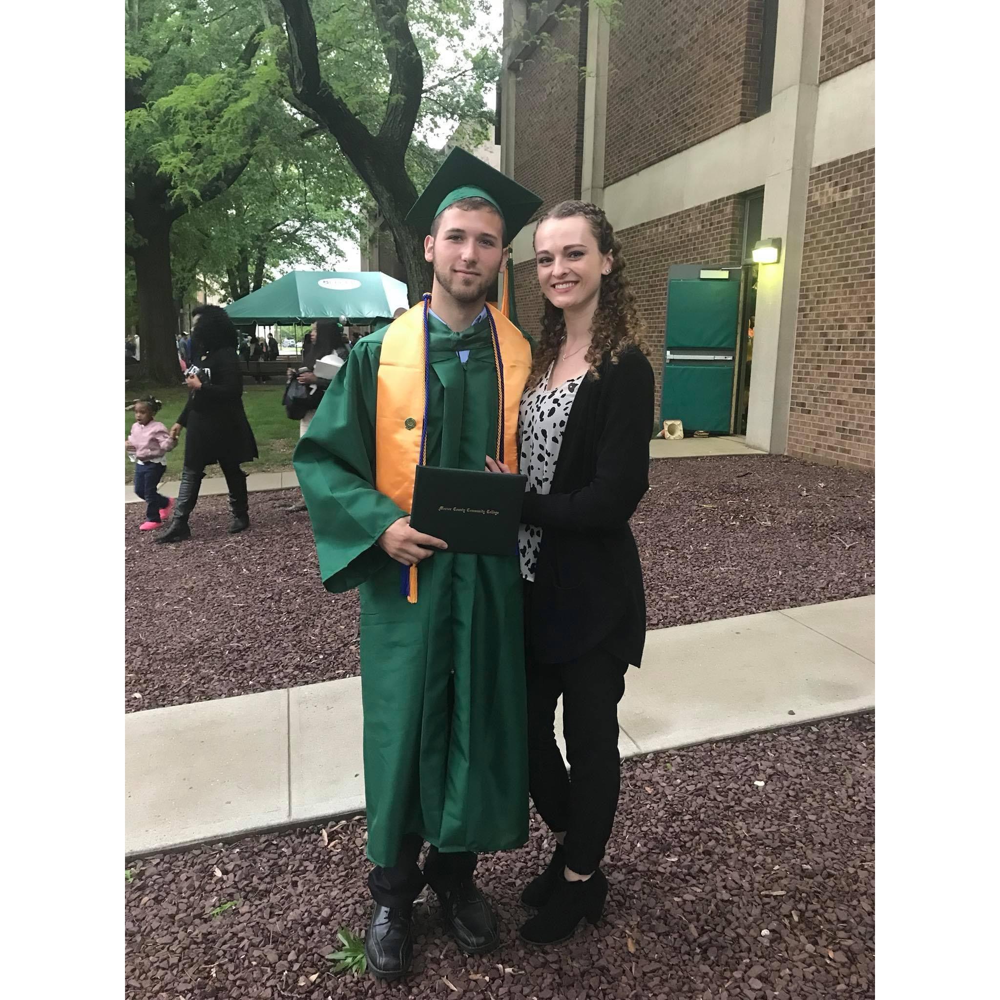 Jake's graduation from Mercer County Community College.