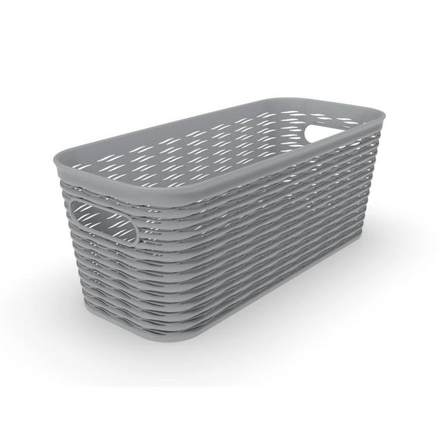 5L 1/2 Medium Wave Design Storage Bin Gray - Room Essentials™