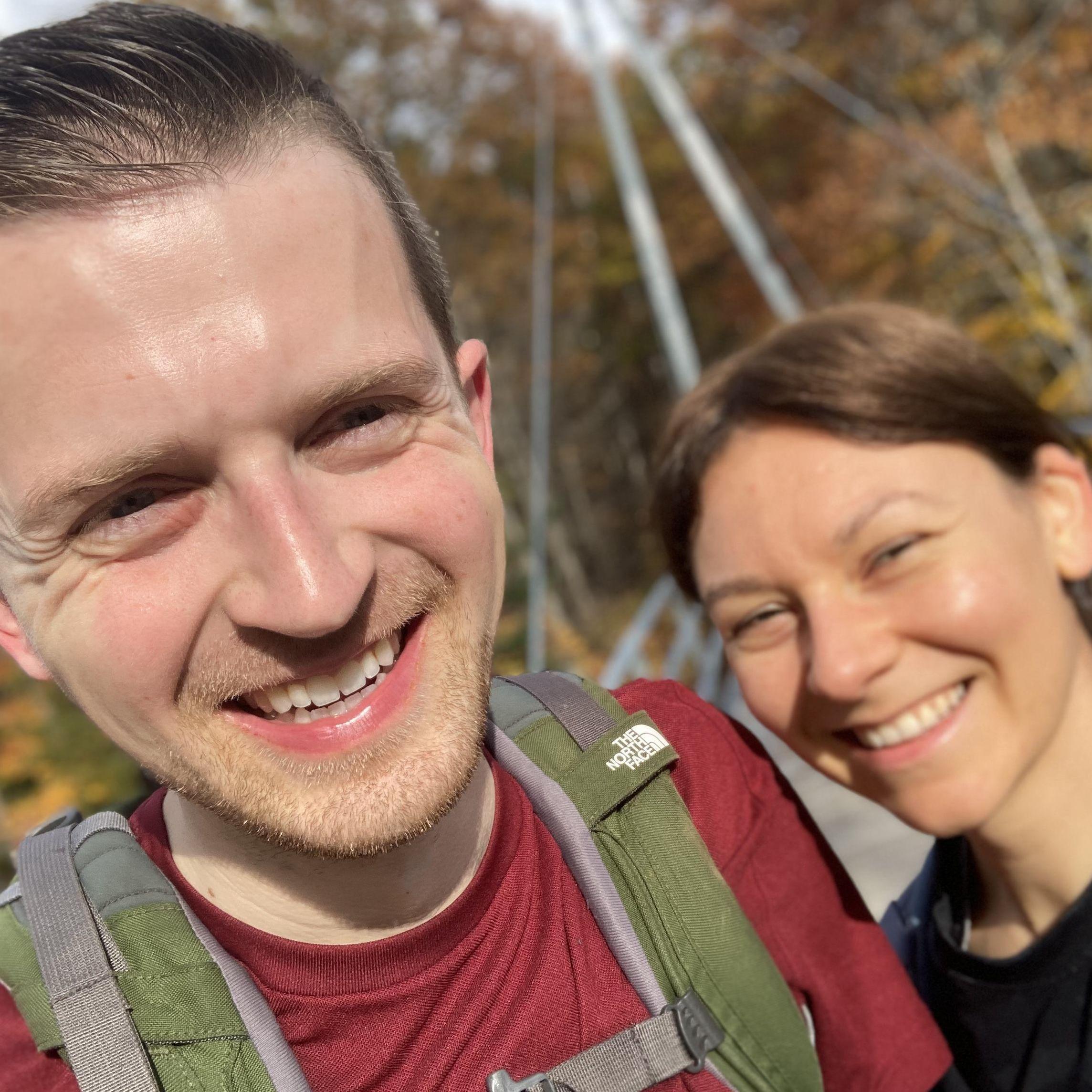 On a fall hike