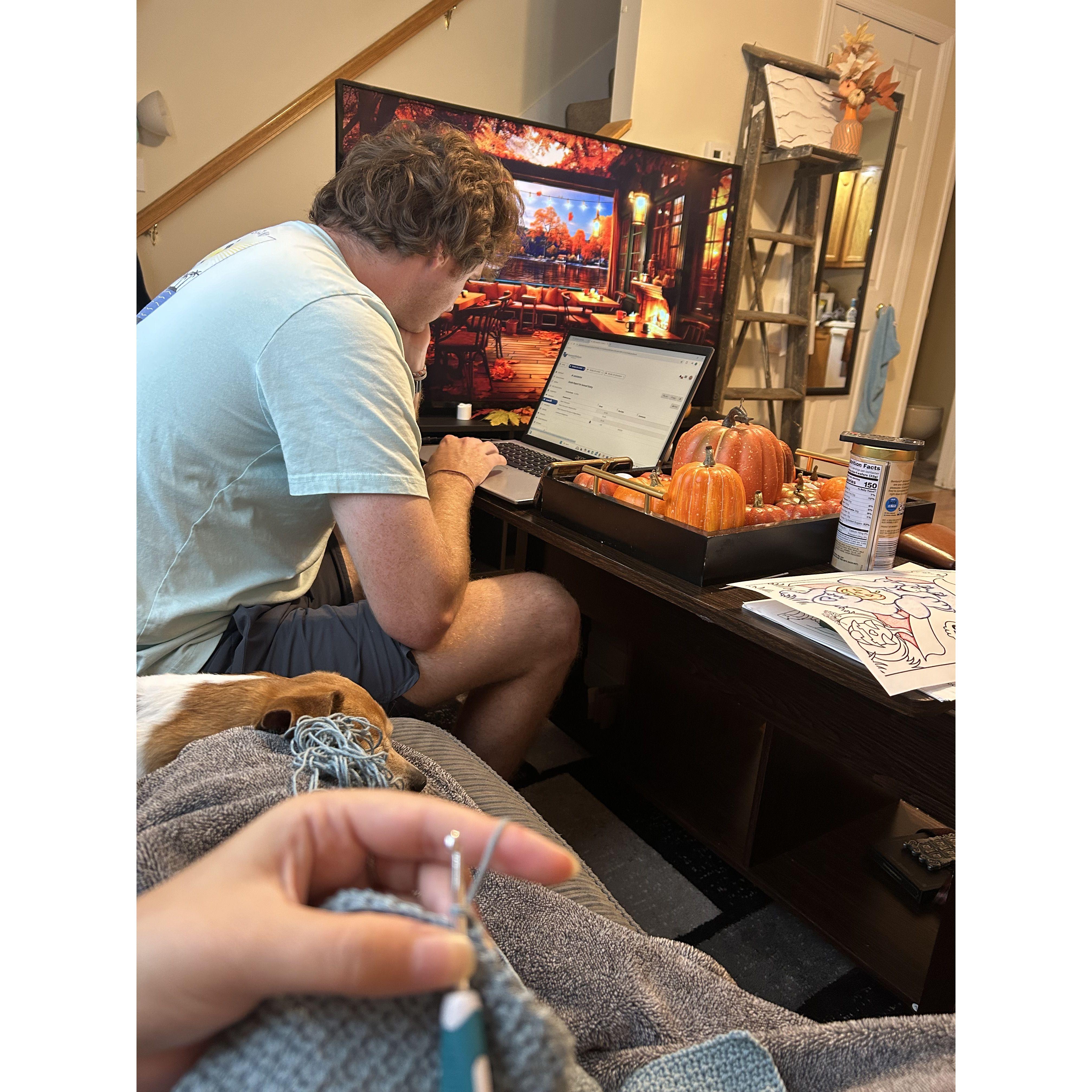 We spent many days like this throughout the summer and fall while Sam worked on finishing up his masters degree at TWU!