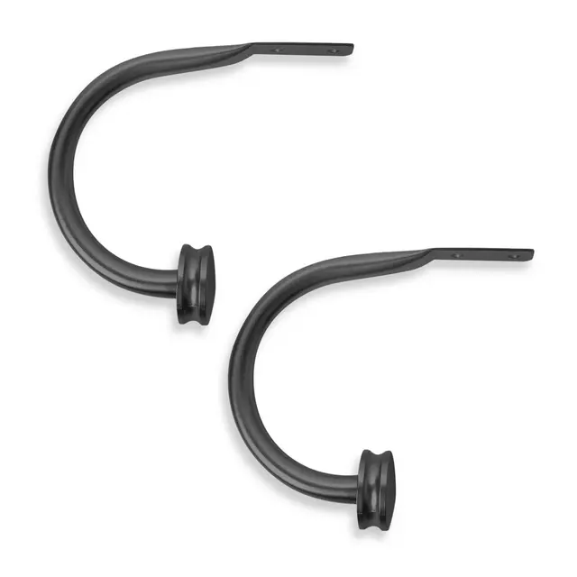 Cambria® Premier Complete Drapery Holdbacks in Satin Black (Set of 2)
