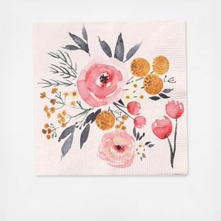 Blush Bouquet Cocktail Napkin, Set of 40