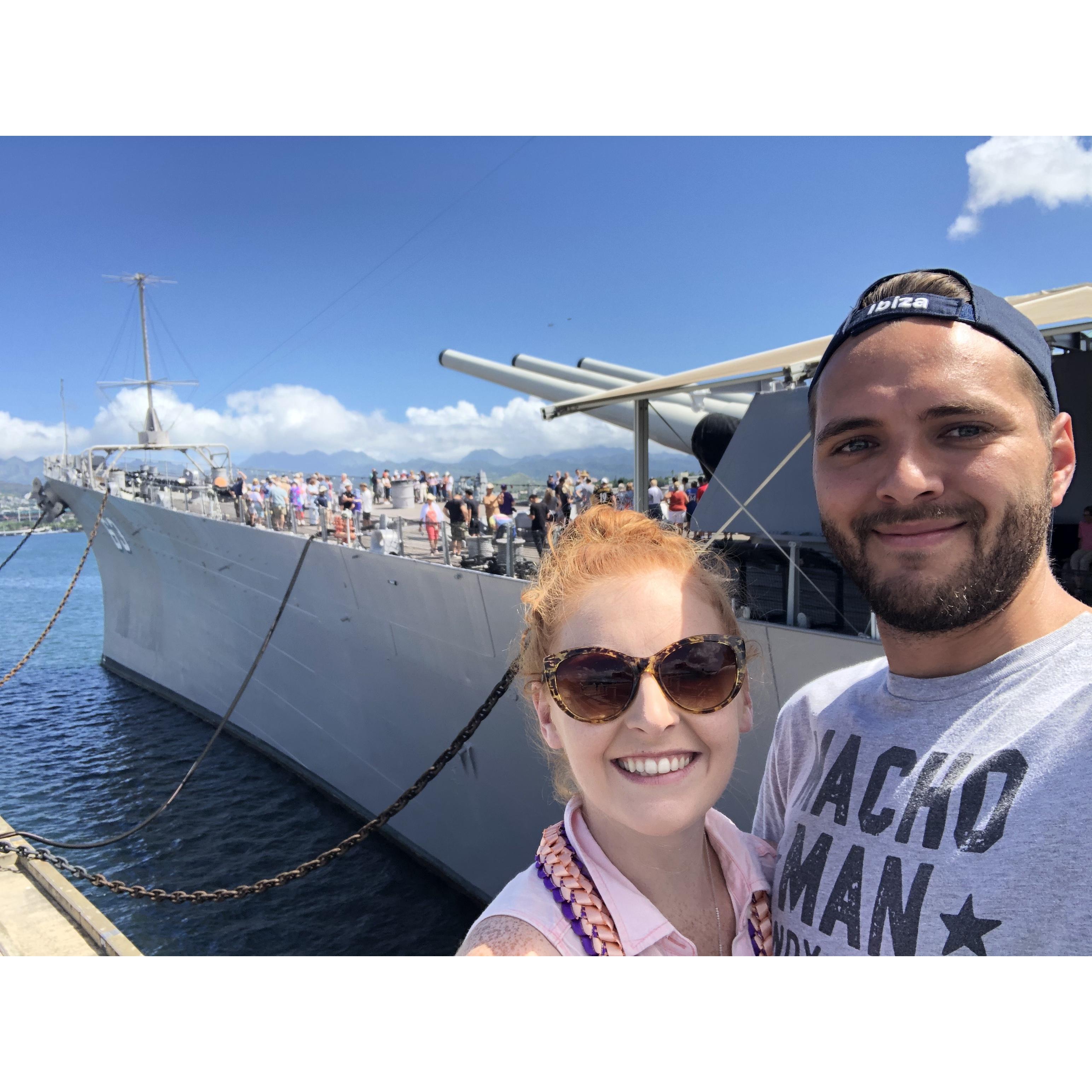Pearl Harbor in Honolulu, ironically at the USS Missouri (where we now live but at the time didn’t know!)