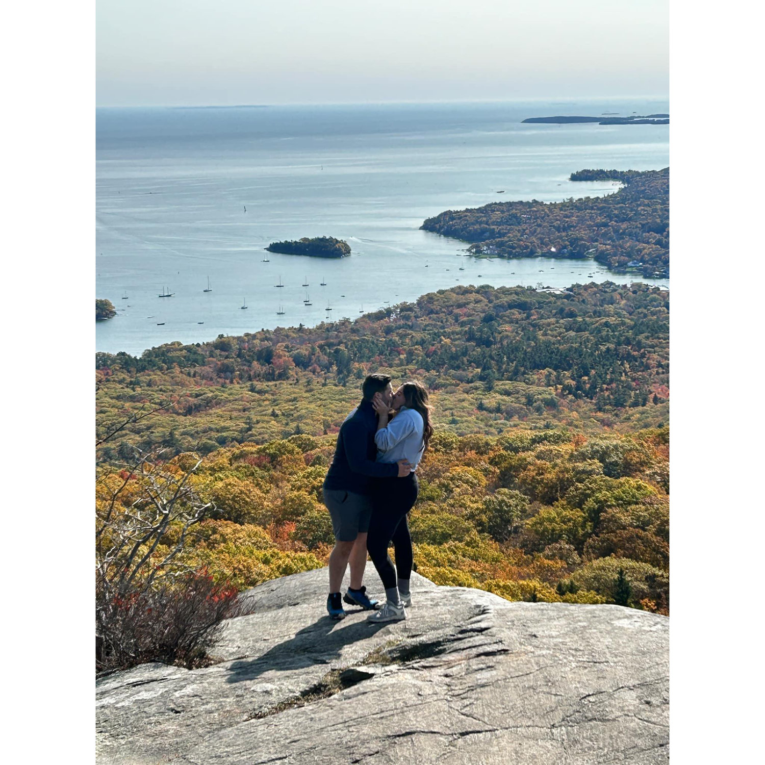 October 2024: Monica + Dan got engaged on top of Mount Megunticook in Camden, ME while visiting Dan's friends from college - Wyatt + Lauren.