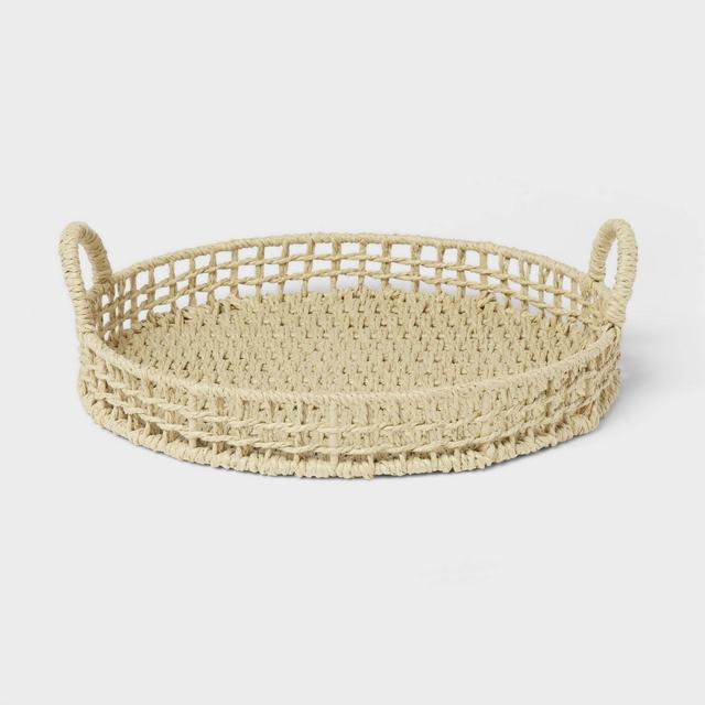 14" Natural Woven Serving Tray - Threshold™
