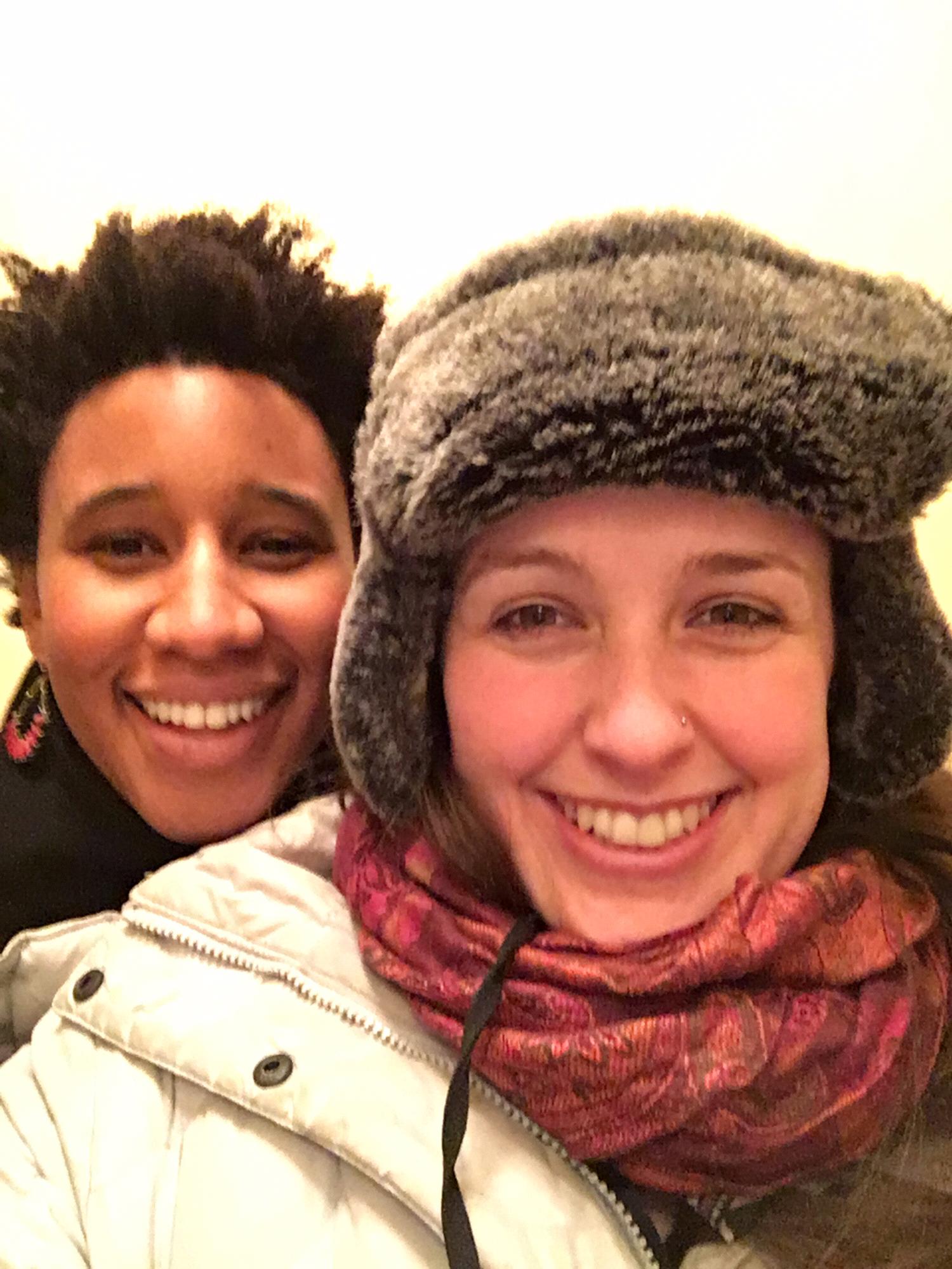 Looking glam and bundled, during the early months of 2016.