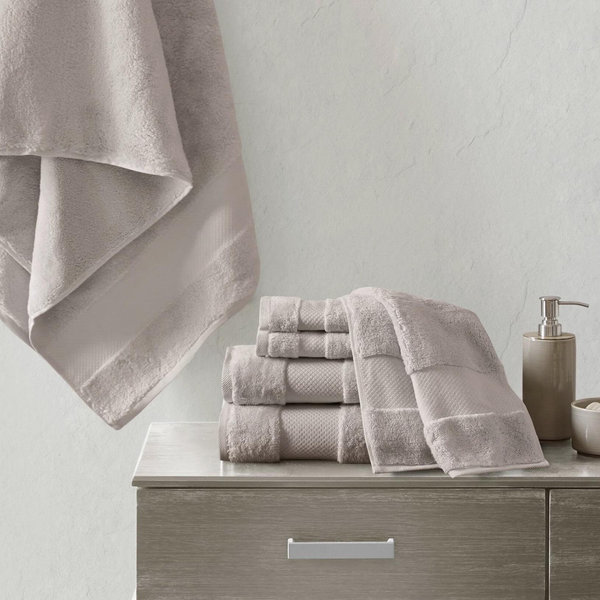 Turkish Cotton 6 Piece Bath Towel Set in Taupe