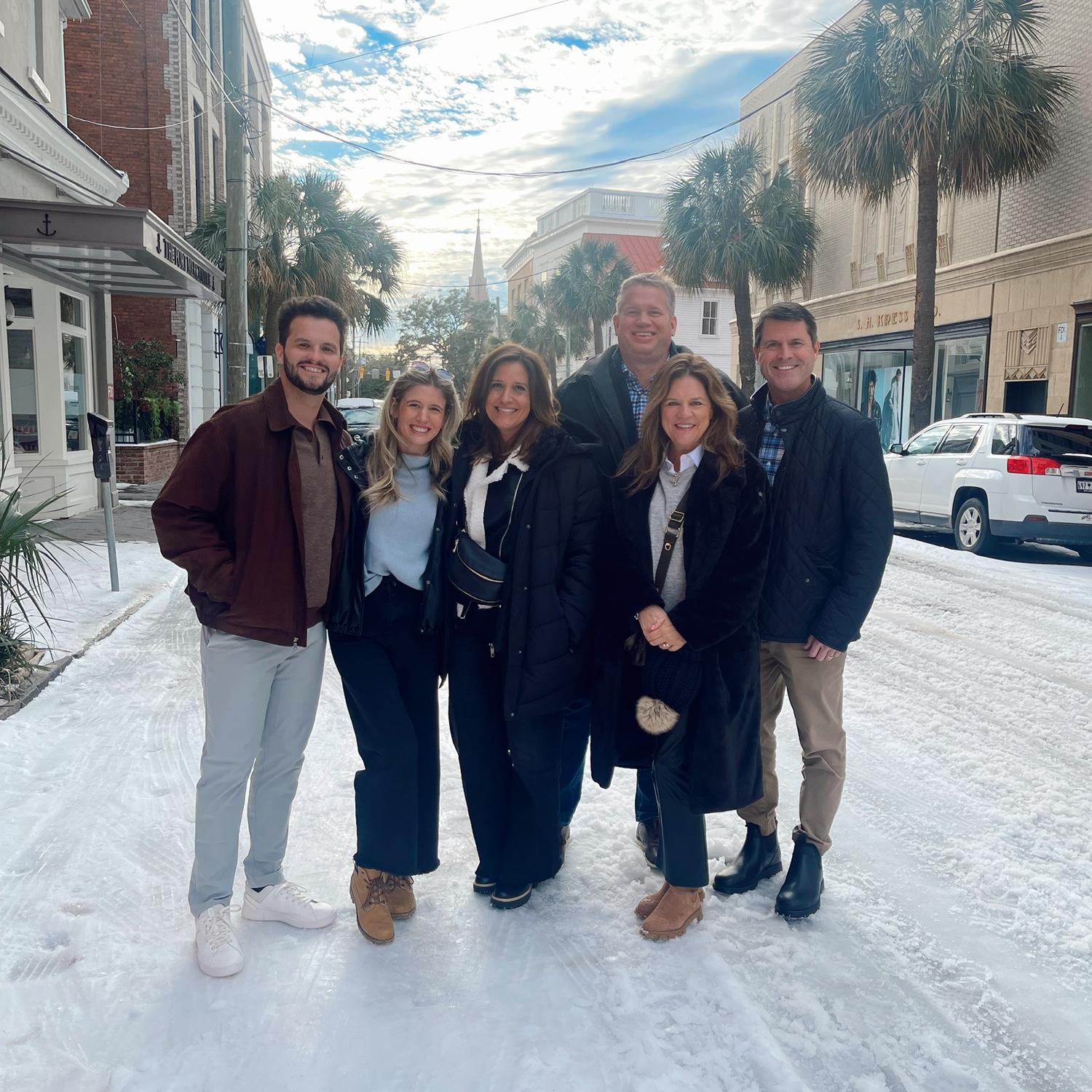 Our parents met for the first time in Charleston when it snowed.