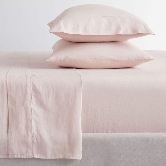 Soft Rose Belgian Linen Sheet Set, King