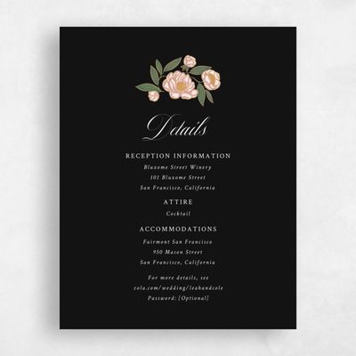 Black Floral Wedding Enclosure - Beatrice