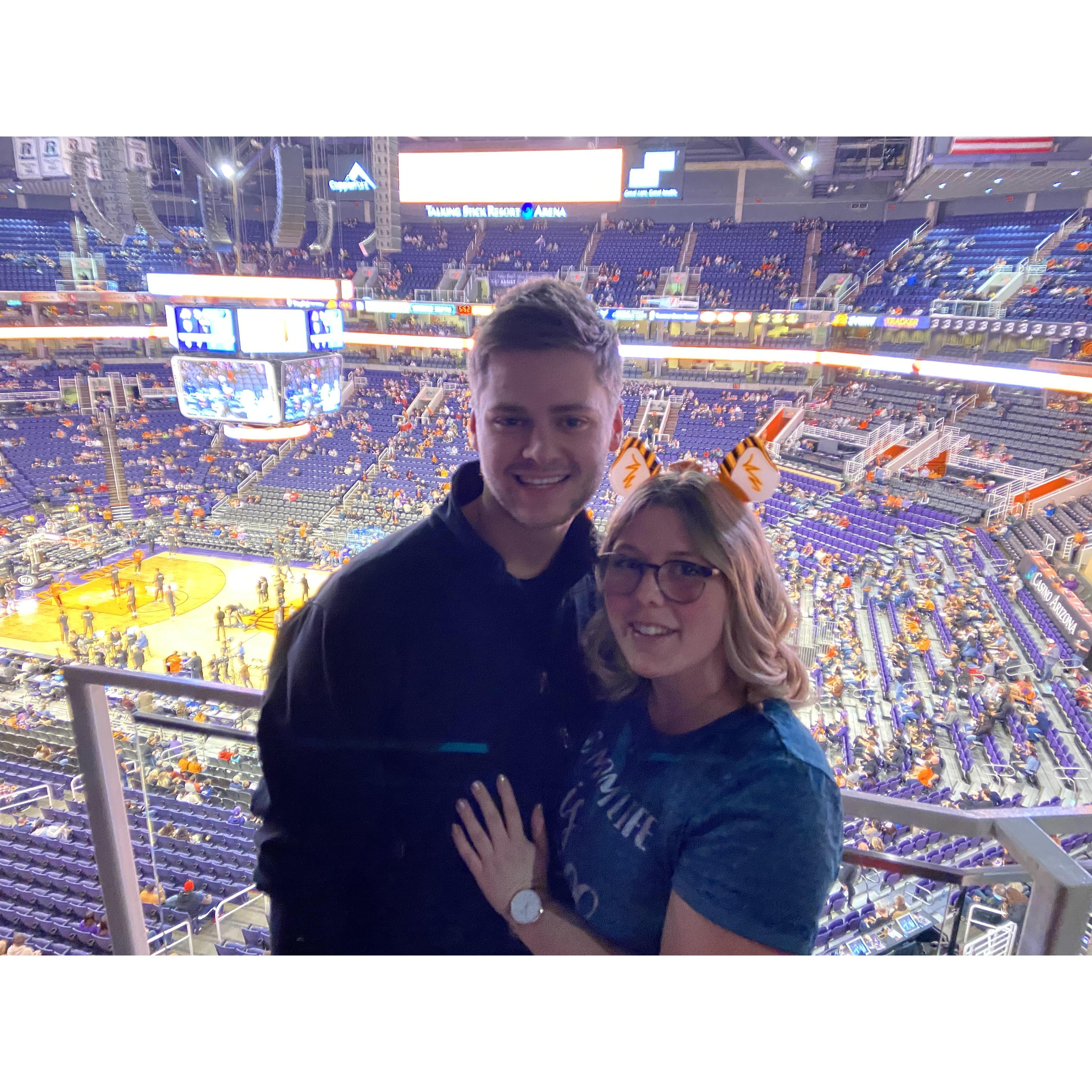 Our first professional basketball game. Phoenix Suns, January 2020.