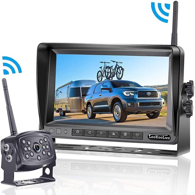 LeeKooLuu LK5 HD 960P Digital Wireless Backup Camera with 7''Monitor Highway Observation System for RVs,Trucks,Motorhomes,Travel Trailers Hitch Rear View Camera Super Night Vision DIY Guide Lines