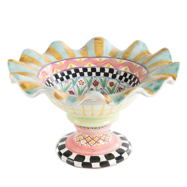 MacKenzie-Childs Taylor Fluted Rim Compote