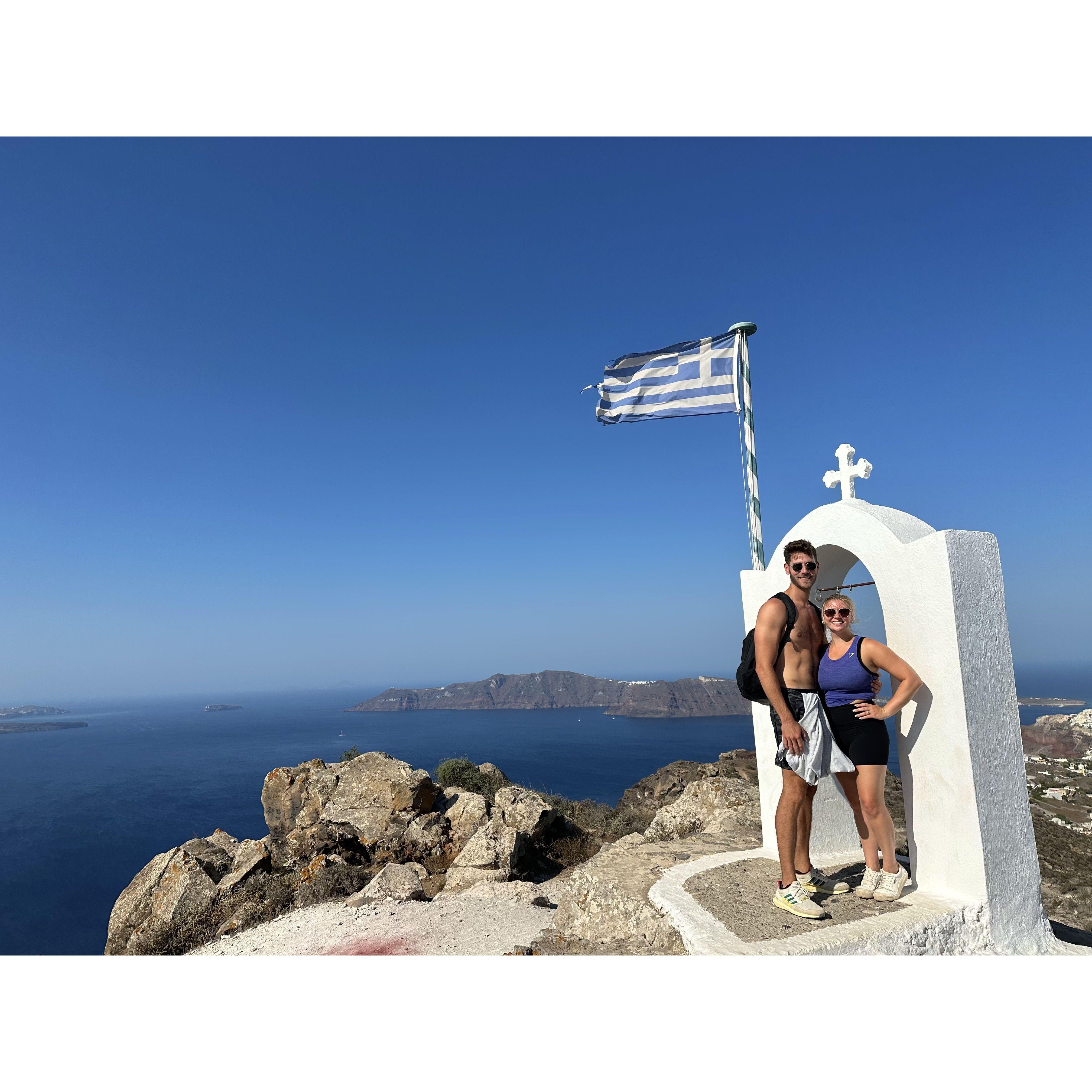 Hike from Fira to Oia in Santorini, Greece